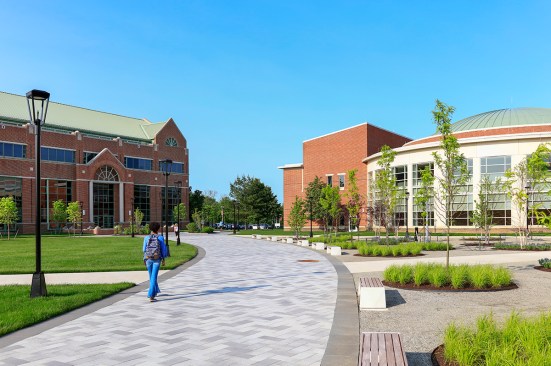 The new design has completely transformed the feel and functionality of the campus. Ashbery lights create a safe and secure evening experience.