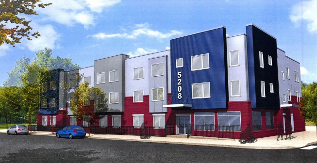 Rendering of Liberty 52, a proposed 24-unit affordable housing development, in Philadelphia, that will be designed to Passive House standards.