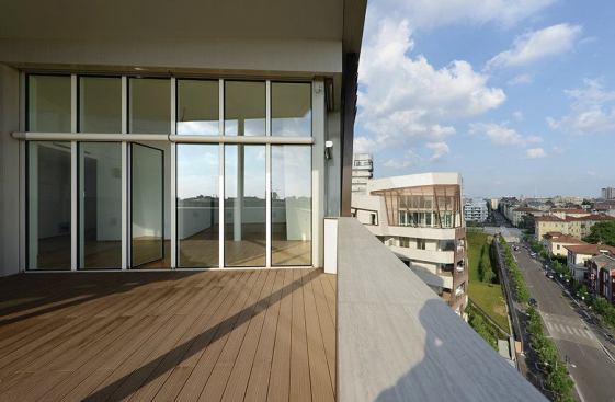 Balcony in a Libeskind-designed unit.