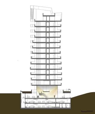 Section of a Libeskind-designed multifamily building.