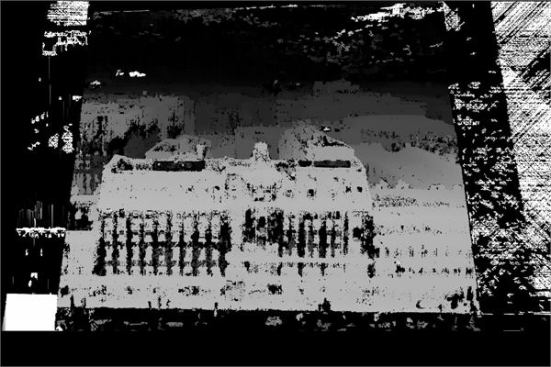 A 3D rendering of an exterior landscape.