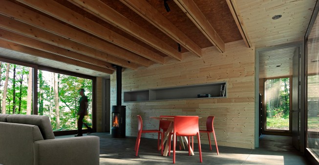 Main living area, with view to bunk room beyond