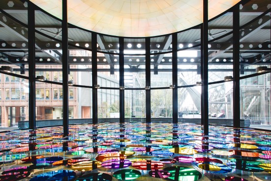West relies on the space’s existing lighting—electric and natural—to illuminate the artwork.
