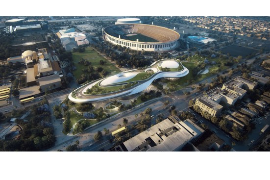 Rendering of Lucas Museum of Narrative Art in Los Angeles