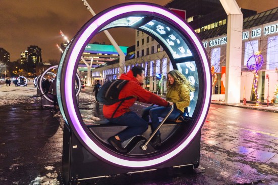 Luminothérapie, Loop. Place des Festivals, Quartier des Spectacles, Montreal.