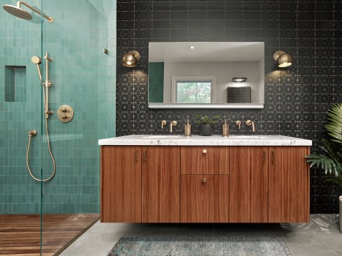 This Los Altos Hills bathroom design won the 2017 California Home+Design Award.
