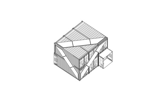 Axonometric of "The Cubes" as they originally appeared at the Whitney Museum (now the Met Breuer)