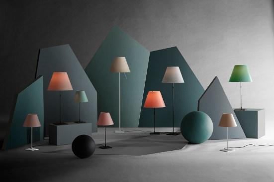 For the 30th Anniversary of Constanza, Luceplan has released the lamp in two new colorways. Show here is Mezzo Tono, the pastel range.