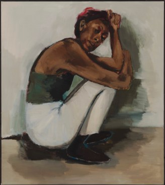 "Radical Trysts" by Lynette Yiadom-Boakye, 2018. Oil on linen. Courtesy Corvi-Mora, London and Jack Shainman Gallery, New York.