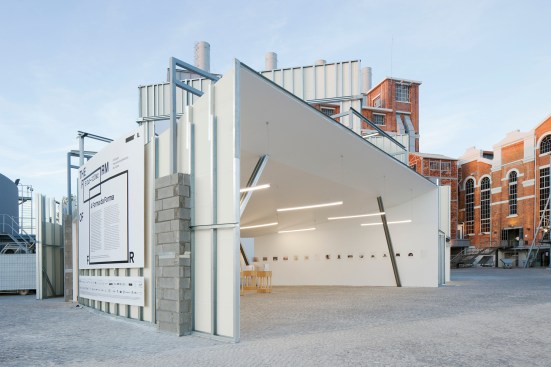 “Form of Form,” a pavilion included in the Lisbon Triennial that’s staged in the power station’s courtyard