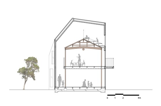 Clover House, transverse section