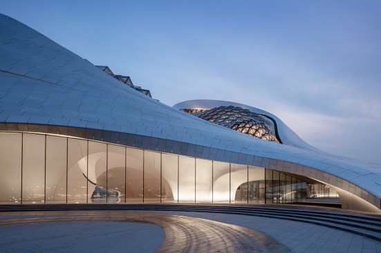 View into small theater lobby