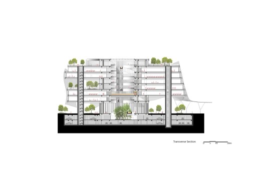 Xinhee Design Center, transverse section