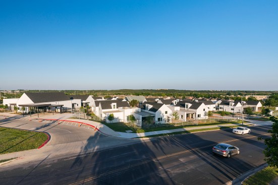 Aerial view of campus from northwest.