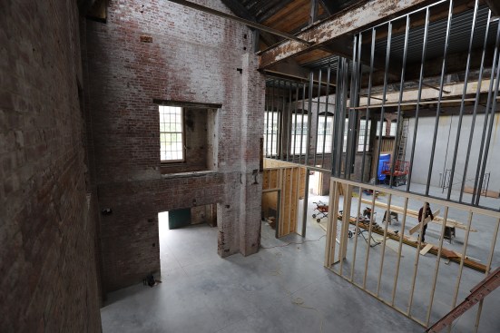 A former mill, built in the early 1900s, is undergoing restoration and renovation to be converted into a community and arts center called MakerSpace.