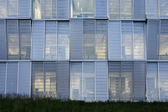 Sliding facade panel detail