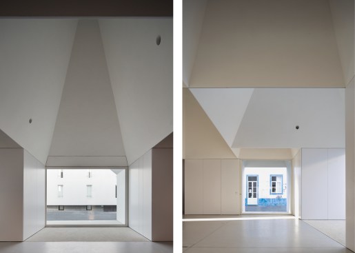 Curated views of Grândola through meeting center windows