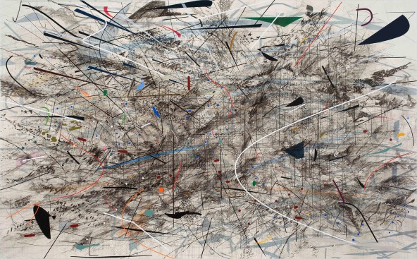 "Black City" (2007), ink and acrylic on canvas, 120" × 192"