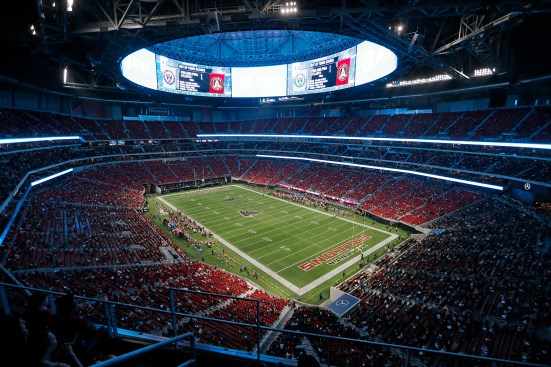 View inside of the 71,000-seat stadium during Saturday's game