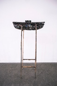 Shahar Livne’s Metamorphism vessel series, which envisions a future in which craftspeople will harvest the petroleum-based plastics that pollute the oceans and kill sea life as a new, abundant natural resource. To create the series, Livne mined discarded plastics and other materials to create a new material named Lithoplast.