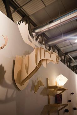 Moose is one of three decorative assemble-it-yourself wood trophies designed by the Swiss studio Big-Game for Paris-based manufacturer Moustache. 
moustache.fr, 
big-game.ch
