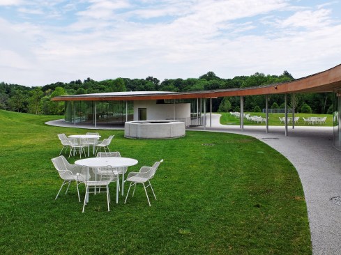 The River Building's Barbeque Courtyard and Pavilion.