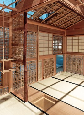 A “skeletal” Japanese tearoom reveals its inherent construction complexity.