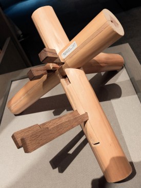 A sukiya structural joint made from Hinoki cypress: painstakingly intricate yet seemingly simple when completed.