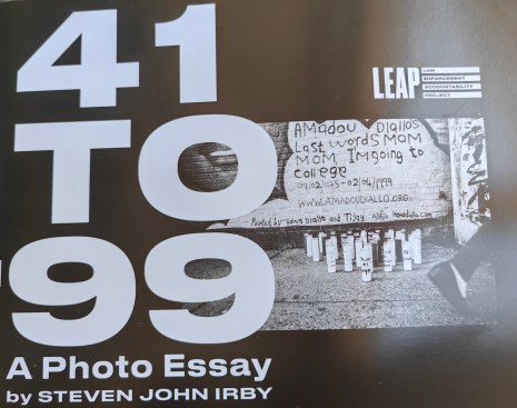 Steven John Irby uses Springsteen’s song "41 Shots" to examine the legacy of Amadou Diallo, who was killed by New York City police in 1999, in his photo essay "41 to 99" at the event.