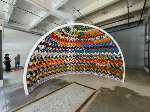 “Criss Cross” by Studio Left showcases anyaman, the traditional art of weaving and wickering, at the 2023 LA Design Festival.