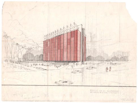 Perspective of the Elite building, Mexico City, 1958-59