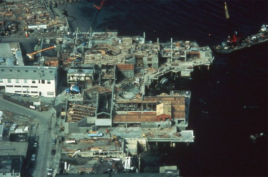 The aquarium during construction (circa 1982)