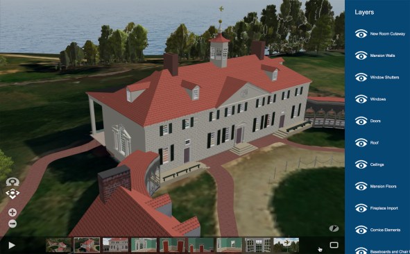A screenshot of Mount Vernon from the site's new HBIM