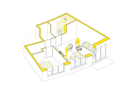 Ilot de l’Octroi one-bedroom configuration