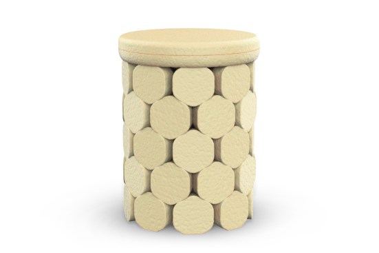 Rendering of a bio-fabricated stool conceived by Humanscale's Paul Sukphisit with Ecovative using mycelium mushroom and agricultural waste.