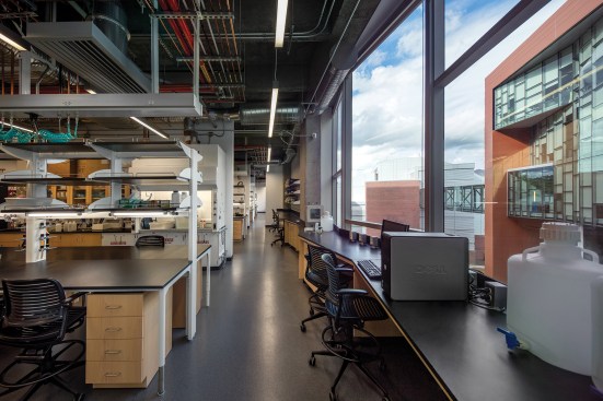 Third-floor laboratory overlooking courtyard