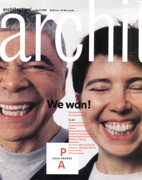 Elizabeth Diller and Ricardo Scofidio on the 2000 cover of "Architecture Magazine" for their Progressive Architecture Award win.