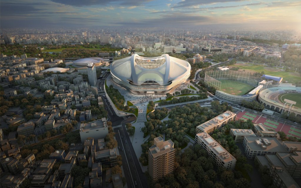 A rendering of the approved designs for the new National Stadium in Tokyo, slated for 2019.