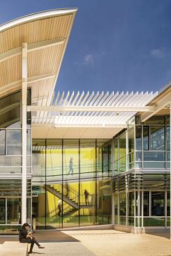 Each bay of the City Hall building has a different entrance, allowing easier access to the various departments, and for outdoor circulation via shaded paths.