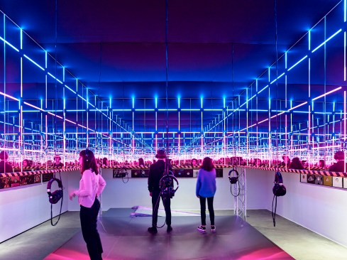 Installation view of the Vitra Design Museum exhibition
Night Fever. Designing Club Culture 1960 –
Today