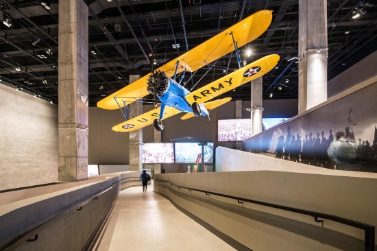 A PT-13D Stearman Kaydet used at the Tuskegee Institute in Alabama to train African-American pilots for the Army Air Corps