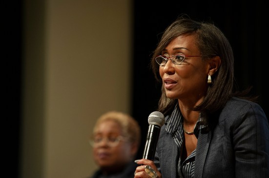 Perkins and Will principal and managing director Zena Howard, who delivered the opening J. Max Bond Jr. lecture, in a discussion moderated by Mabel Wilson, the Nancy and George Rupp professor of architecture, planning, and preservation at Columbia University