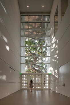 The polka-dot pattern on the doors and the wall stripes are subtle Art Moderne touches