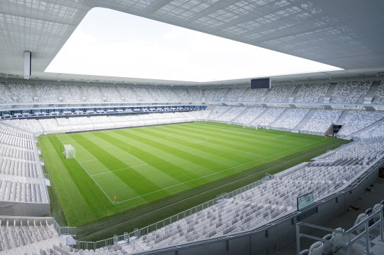 The approximately 42,000-seat stadium will host games in the Euro 2016 tournament. In addition to sports matches, it can be configured in three different arrangements for concerts. There are a 200-seat restaurant and 250-seat conference room on the ground level.