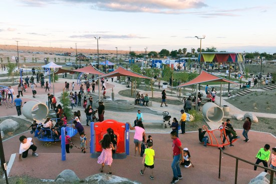 Nuestro Lugar, a KDI-designed park in the North Shore community of the Eastern Coachella Valley, incorporates community programs, small businesses, and environmental features.