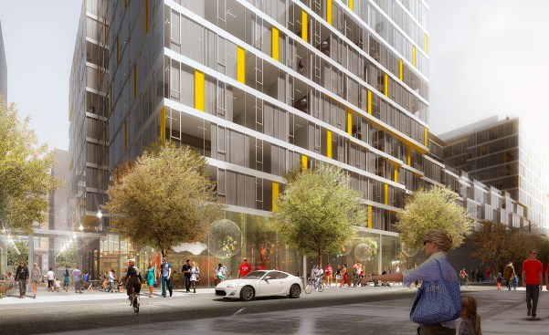 Northwest corner rendering, view of Van Street SE