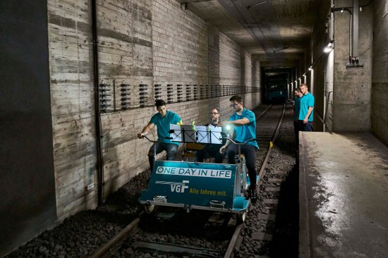 Solo works on an unused VGF subway track