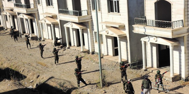 Peshmerga soldiers training in Erbil, Iraq