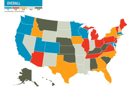 Overall score state heat map