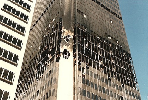 The photo above shows the aftermath of the fire, which was the result of the incorrect installation of the perimeter fire containment system.